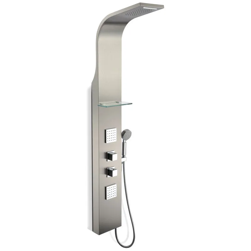 ANZZI Niagara Brushed Stainless Steel 2-Jet Full Body Shower Panel System, 64 in. (Valve Included), photo 10 of 13