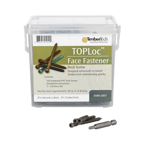 TOPLoc Composite Deck Screws, Dark Gray