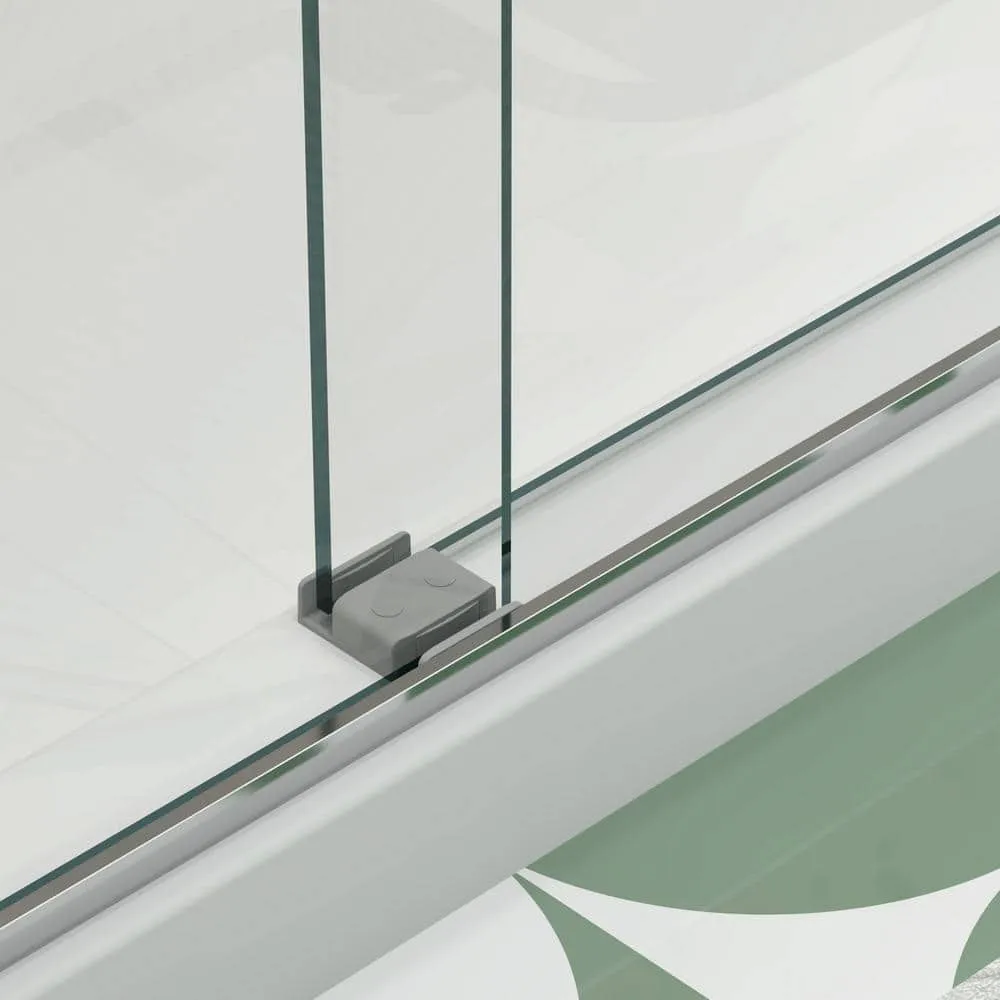 TOOLKISS 56 in.-60 in. W x 74 in. H Sliding Framed Shower Door in Chrome Finish with Clear Glass, photo 8 of 9