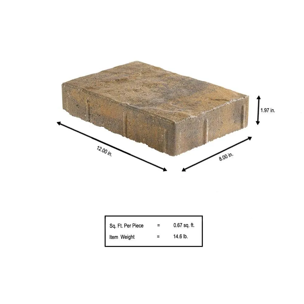 Pavestone Taverna Rec 11.81 in. L x 7.87 in. W x 1.9 in. H Truckee Blend Concrete Paver (192-Piece/124 sq. ft./pallet), photo 4 of 4