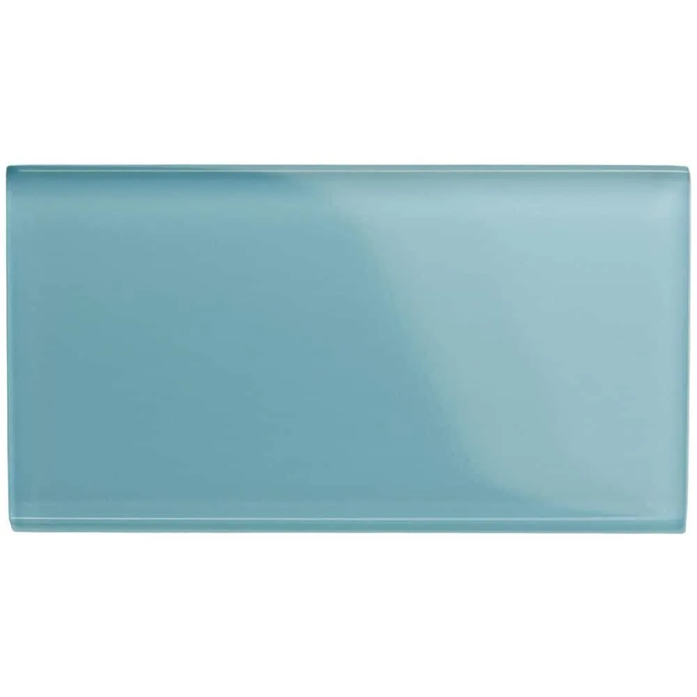 Ivy Hill Tile Contempo Turquoise 3 in. x 6 in. x 8 mm Polished Glass Subway Floor and Wall Tile (32 pieces 4 sq.ft./Box), photo 5 of 7