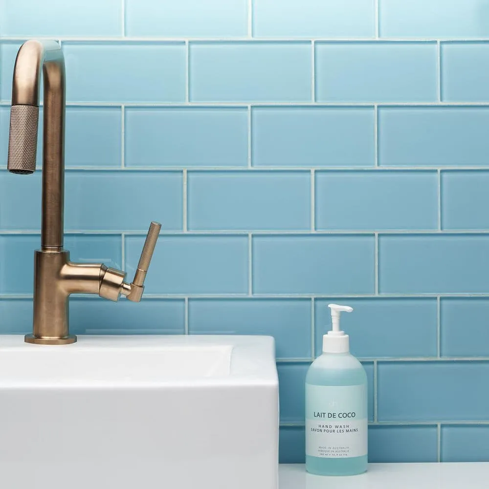Ivy Hill Tile Contempo Turquoise 3 in. x 6 in. x 8 mm Polished Glass Subway Floor and Wall Tile (32 pieces 4 sq.ft./Box), photo 2 of 7