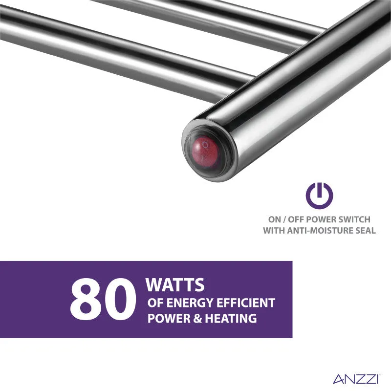 ANZZI Bali Series 10-Bar Stainless Steel Wall Mounted Electric Towel Warmer, Polished Chrome, 20 x 31.5 in, photo 8 of 11