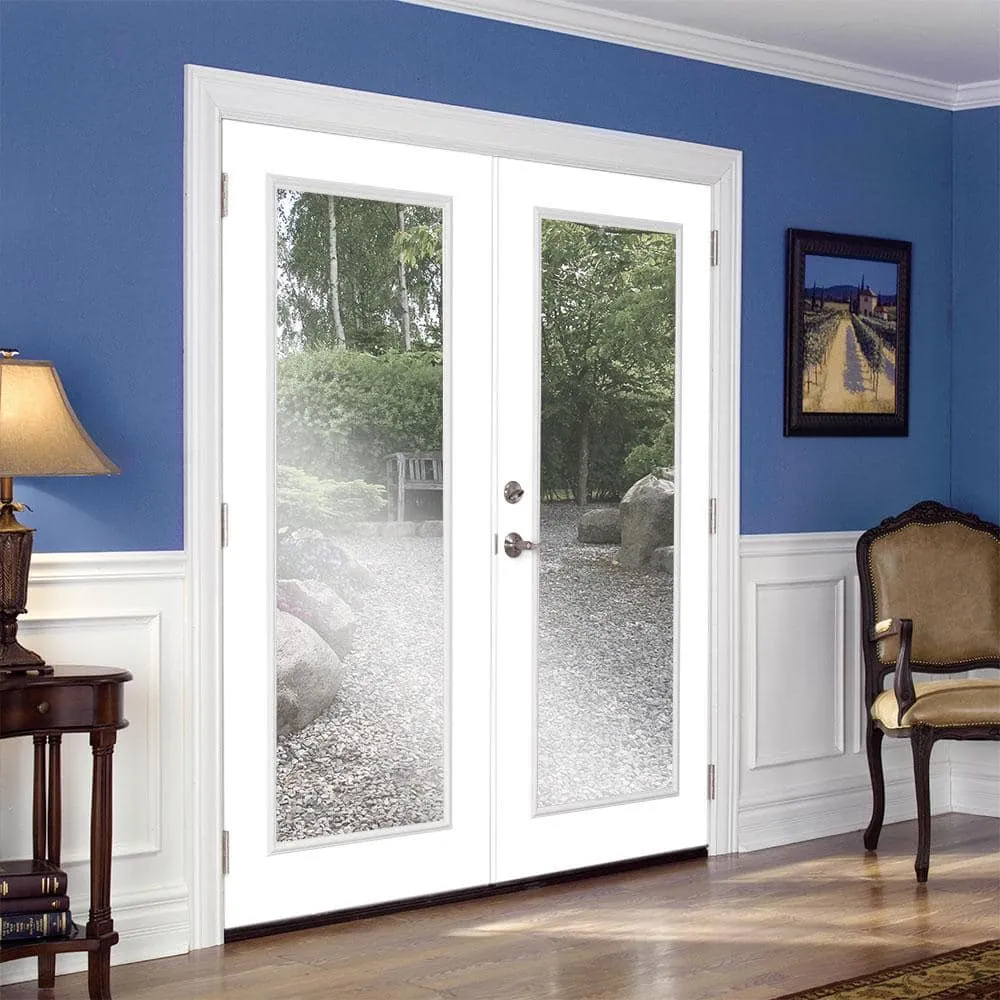 Masonite 72 in. x 80 in. Ultra White Steel Prehung Right-Hand Inswing Full Lite Clear Glass Patio Door with Brickmold, photo 2 of 2
