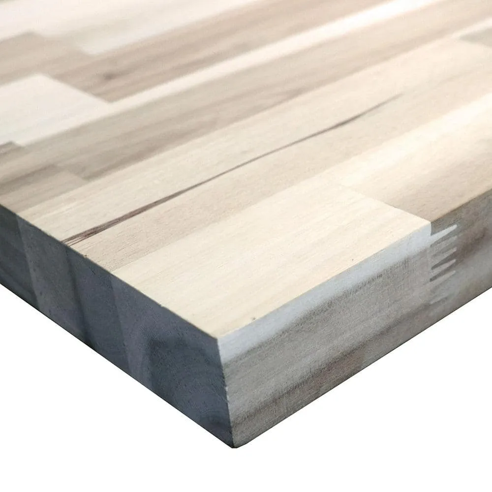 HARDWOOD REFLECTIONS 4 ft. L x 25 in. D Unfinished Acacia Solid Wood Butcher Block Countertop With Square Edge, photo 7 of 10