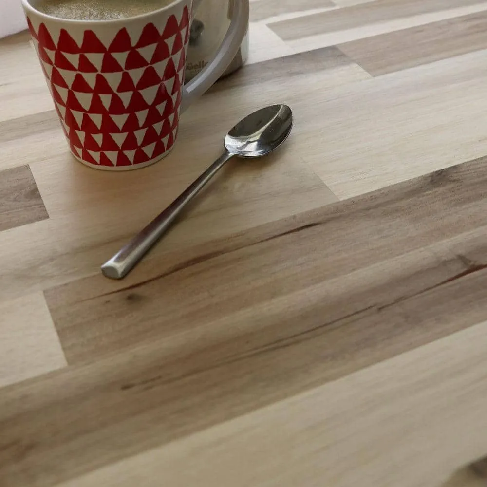 HARDWOOD REFLECTIONS 8 ft. L x 25 in. D Unfinished Acacia Solid Wood Butcher Block Countertop With Square Edge, photo 5 of 10