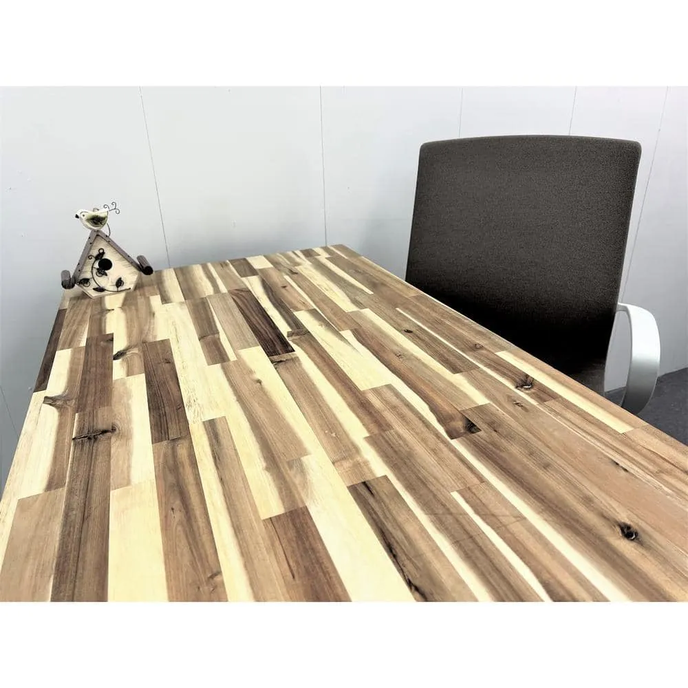 HARDWOOD REFLECTIONS 8 ft. L x 25 in. D Unfinished Acacia Solid Wood Butcher Block Countertop With Square Edge, photo 6 of 10