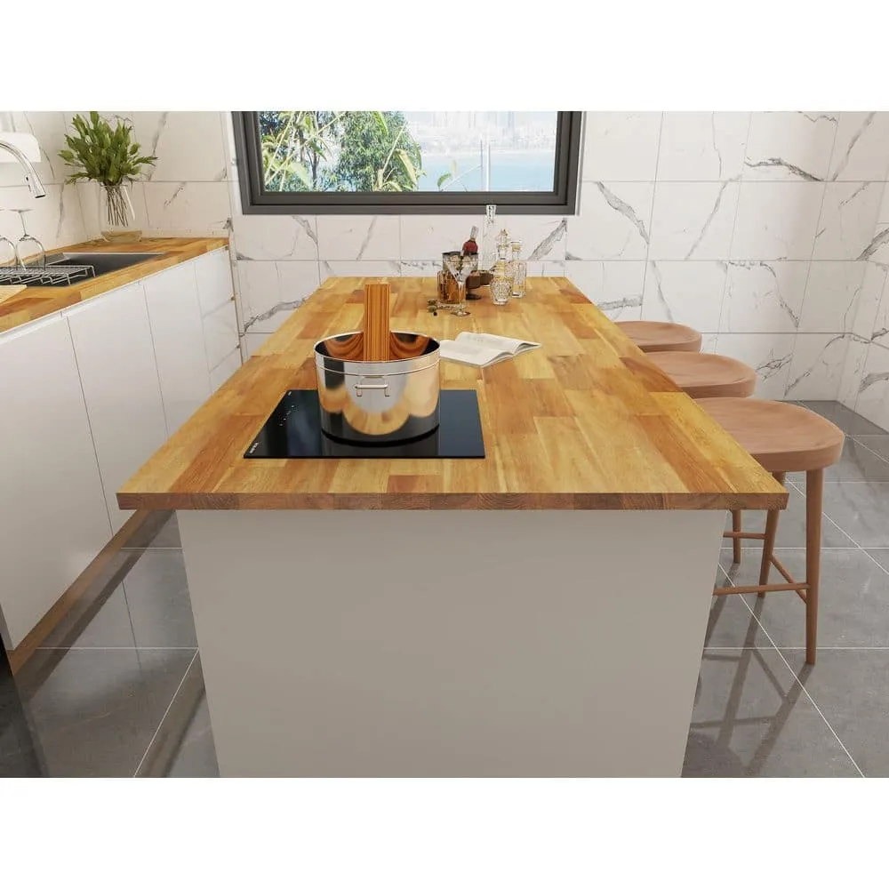 Interbuild 6 ft. L x 25.5 in. D, Unfinished Acacia Butcher Block Standard Countertop, with Live Edge, photo 5 of 6