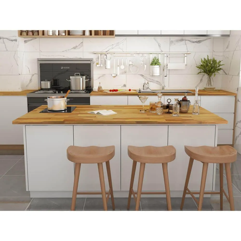 Interbuild 6 ft. L x 25.5 in. D, Unfinished Acacia Butcher Block Standard Countertop, with Live Edge, photo 4 of 6