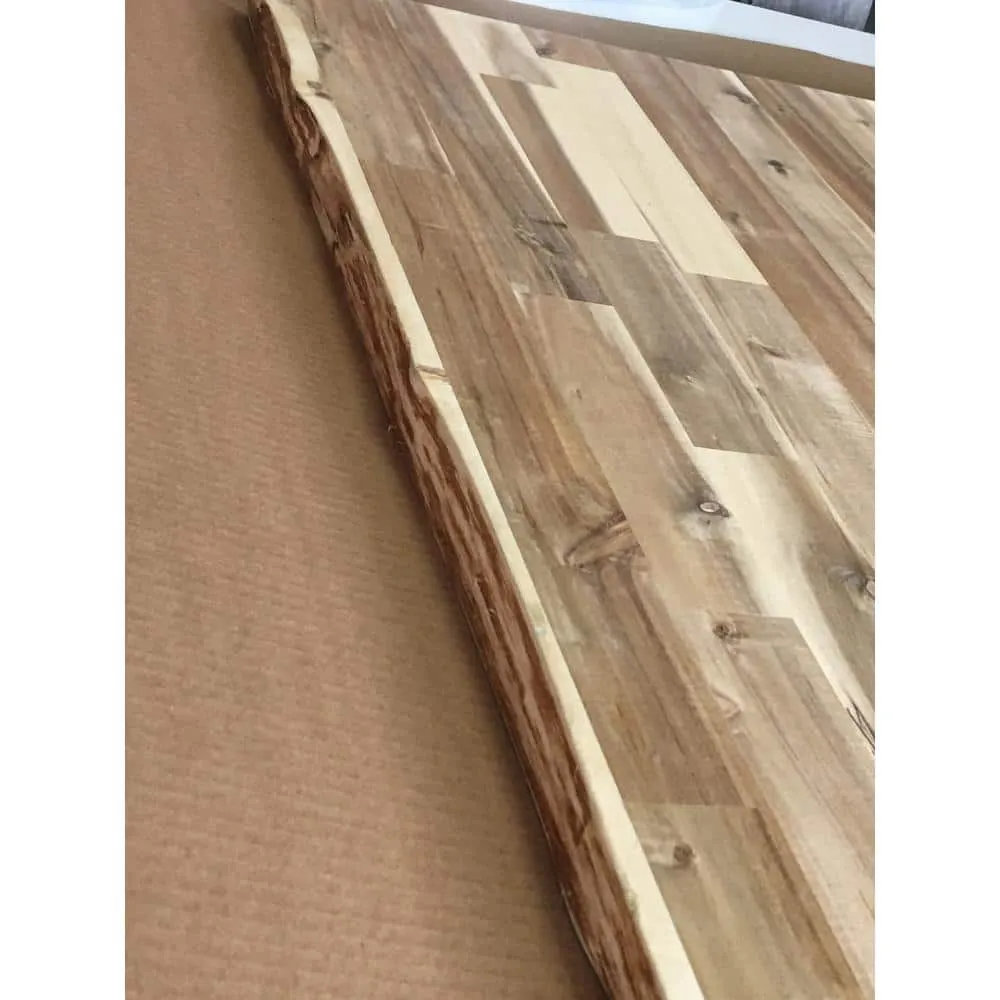 Interbuild 6.2 ft. L x 40 in. D, Unfinished Acacia Butcher Block Island Countertop, with Live Edge, photo 3 of 4