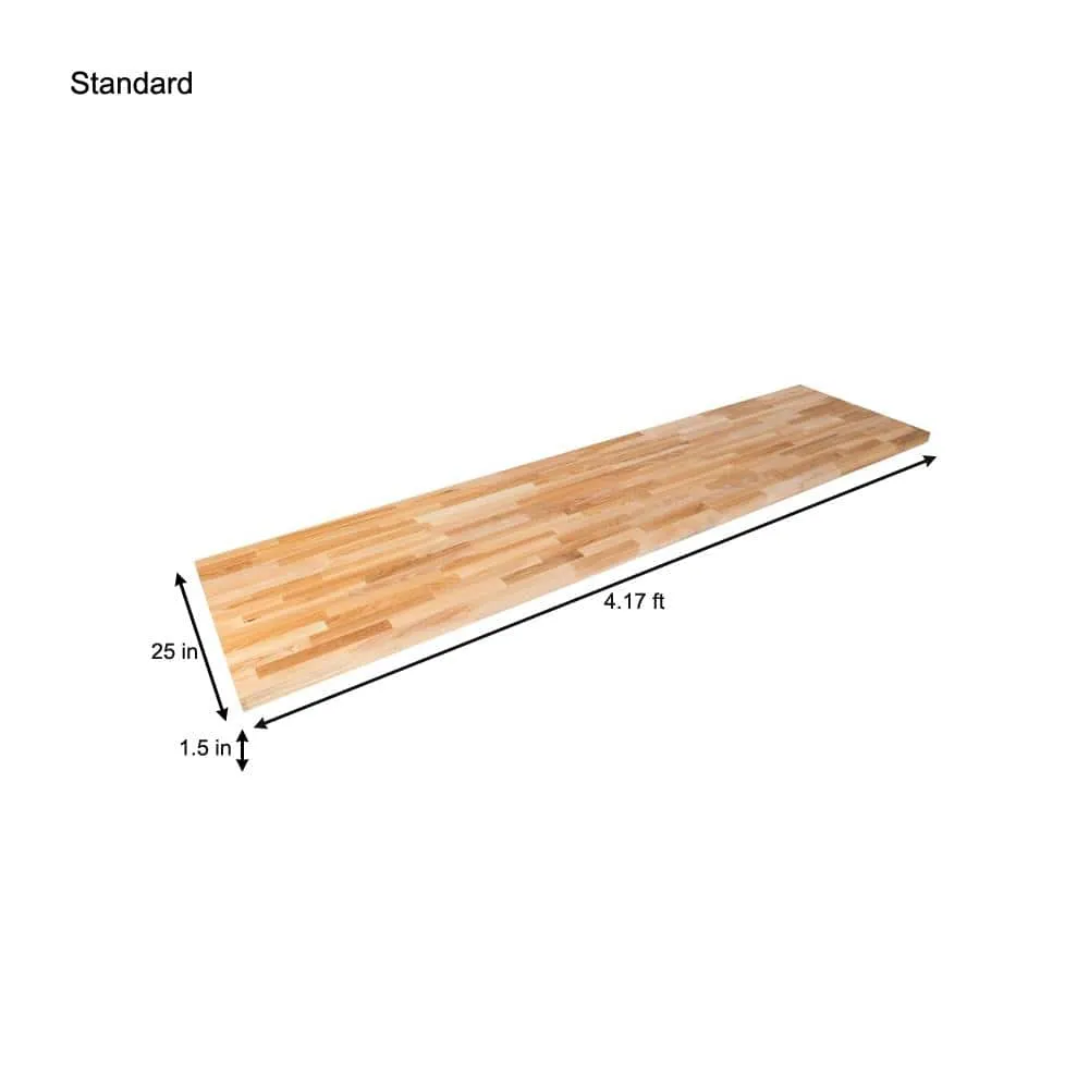 HARDWOOD REFLECTIONS 4 ft. L x 25 in. D Unfinished Ash Butcher Block Standard Countertop with Square Edge, photo 9 of 10