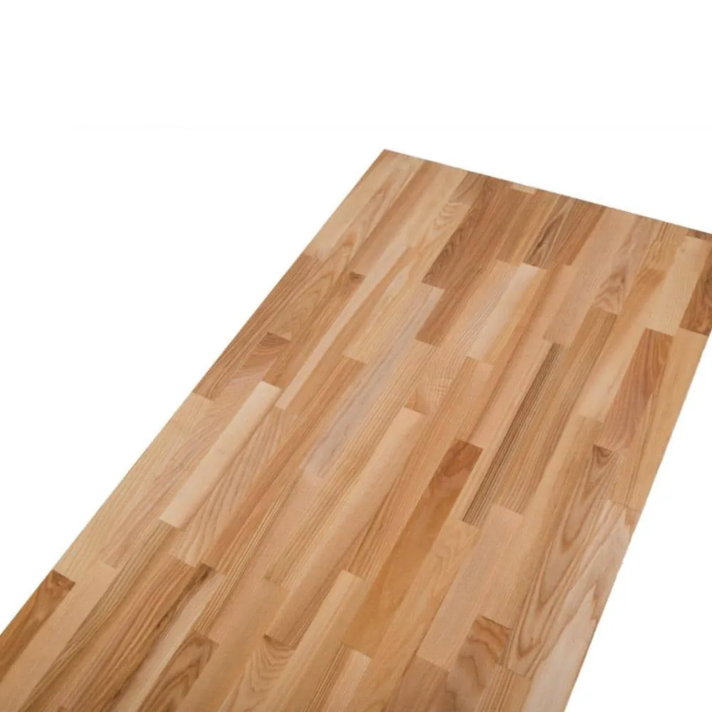 HARDWOOD REFLECTIONS 6 ft. L x 25 in. D Unfinished Ash Butcher Block Standard Countertop with Square Edge, photo 8 of 10