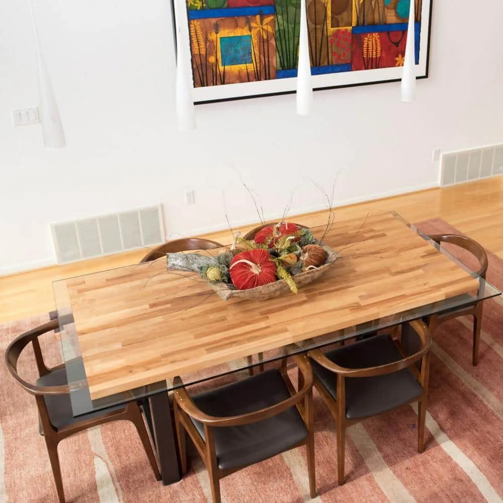 HARDWOOD REFLECTIONS 6 ft. L x 25 in. D Unfinished Ash Butcher Block Standard Countertop with Square Edge, photo 2 of 10