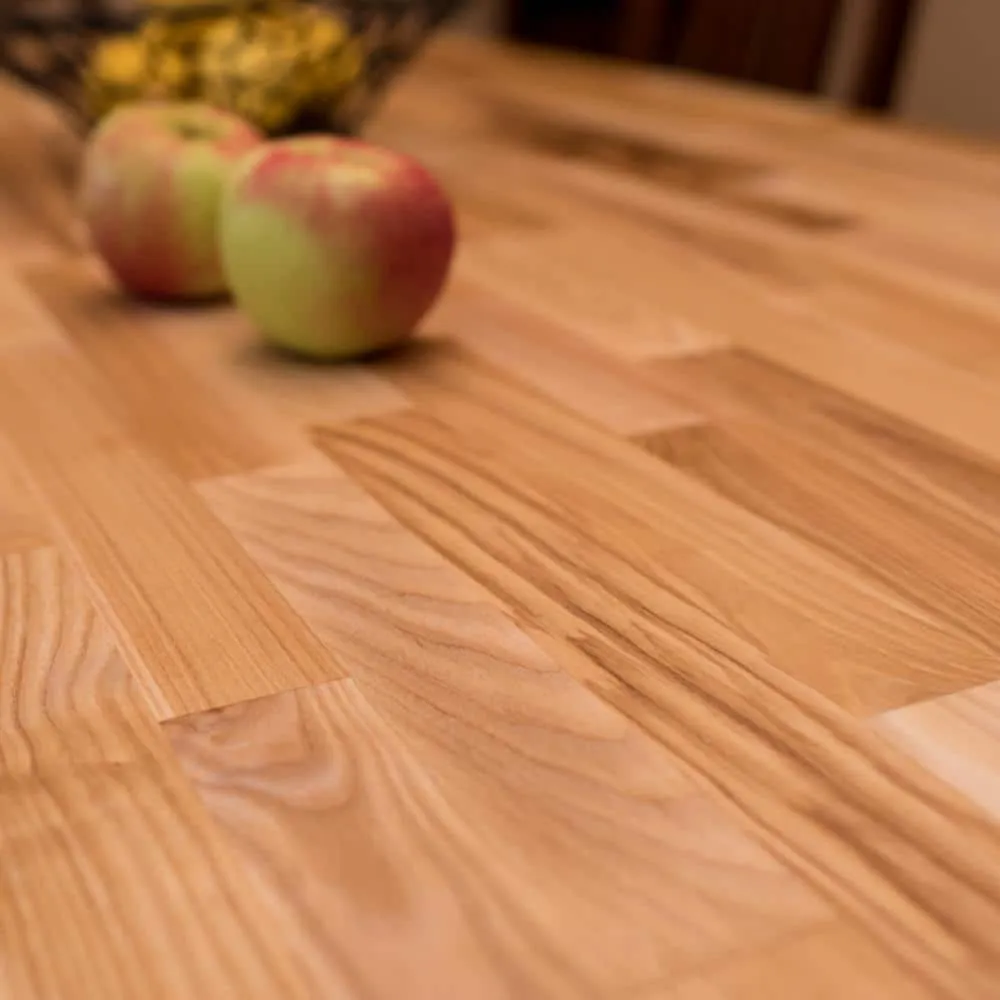 HARDWOOD REFLECTIONS 8 ft. L x 25 in. D Unfinished Ash Butcher Block Standard Countertop with Square Edge, photo 5 of 10