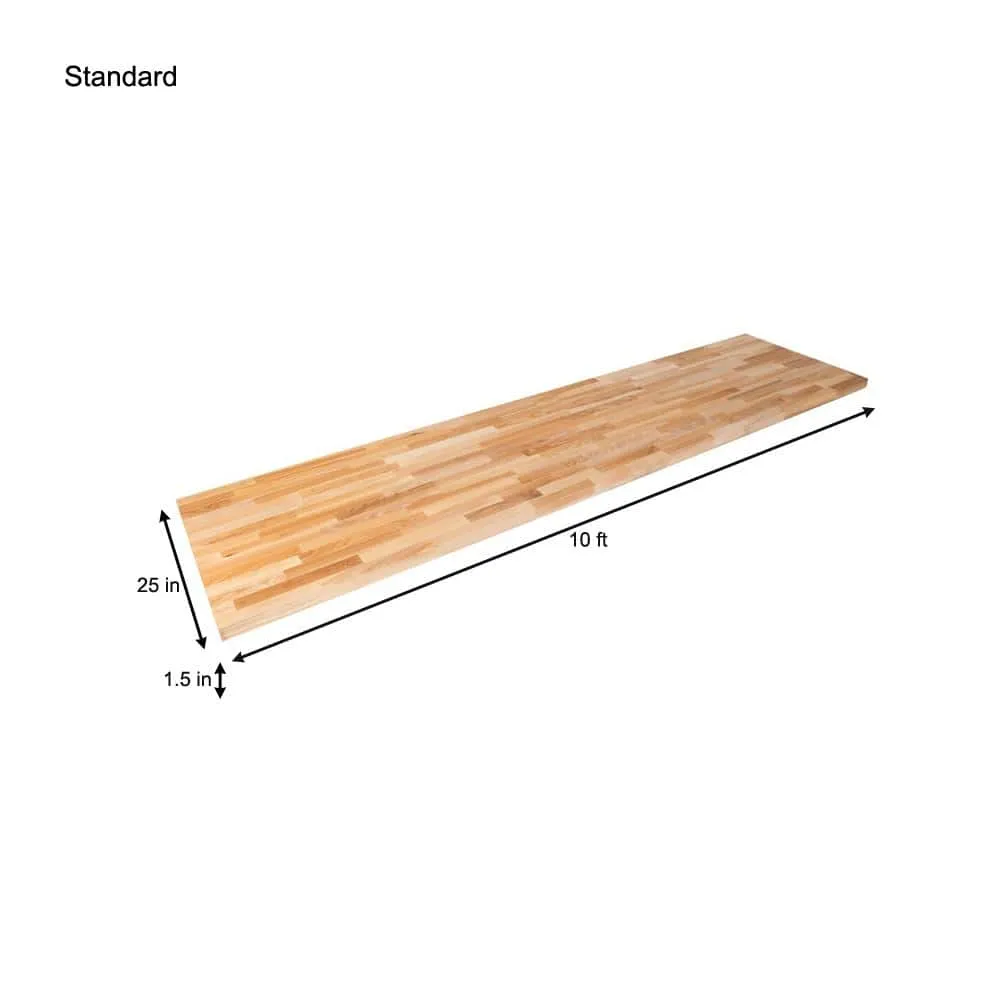 HARDWOOD REFLECTIONS 10 ft. L x 25 in. D Unfinished Ash Butcher Block Standard Countertop with Square Edge, photo 9 of 10