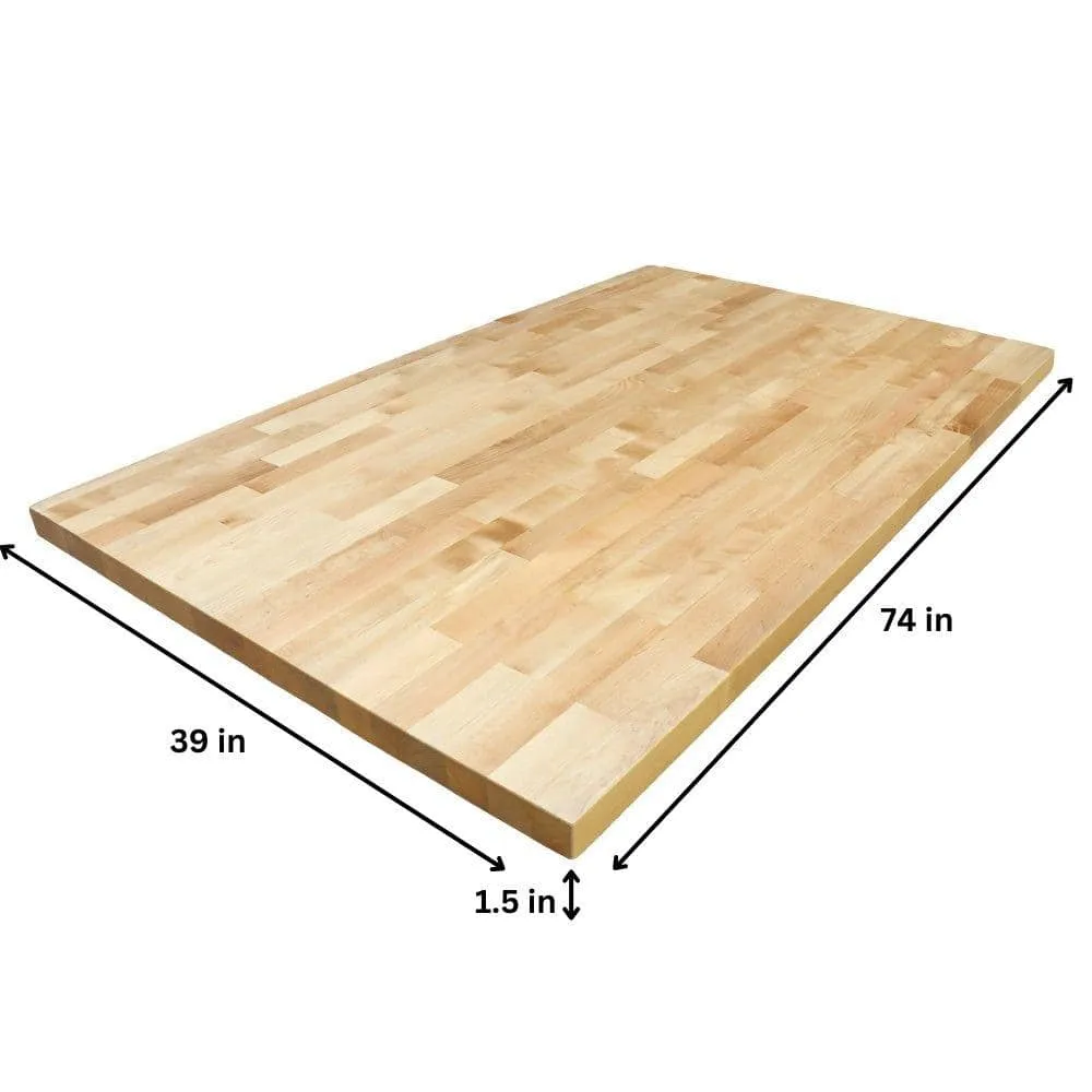 HARDWOOD REFLECTIONS 6 ft. L x 39 in. D Unfinished Birch Solid Wood Butcher Block Island Countertop With Eased Edge, photo 13 of 14
