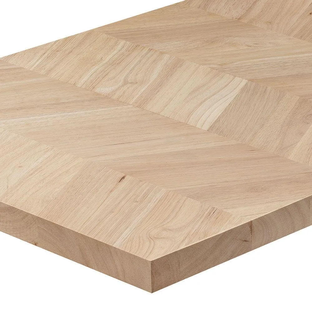 HARDWOOD REFLECTIONS 8 ft. L x 25 in. D Unfinished Hevea Chevron Solid Wood Butcher Block Countertop With Square Edge, photo 10 of 12