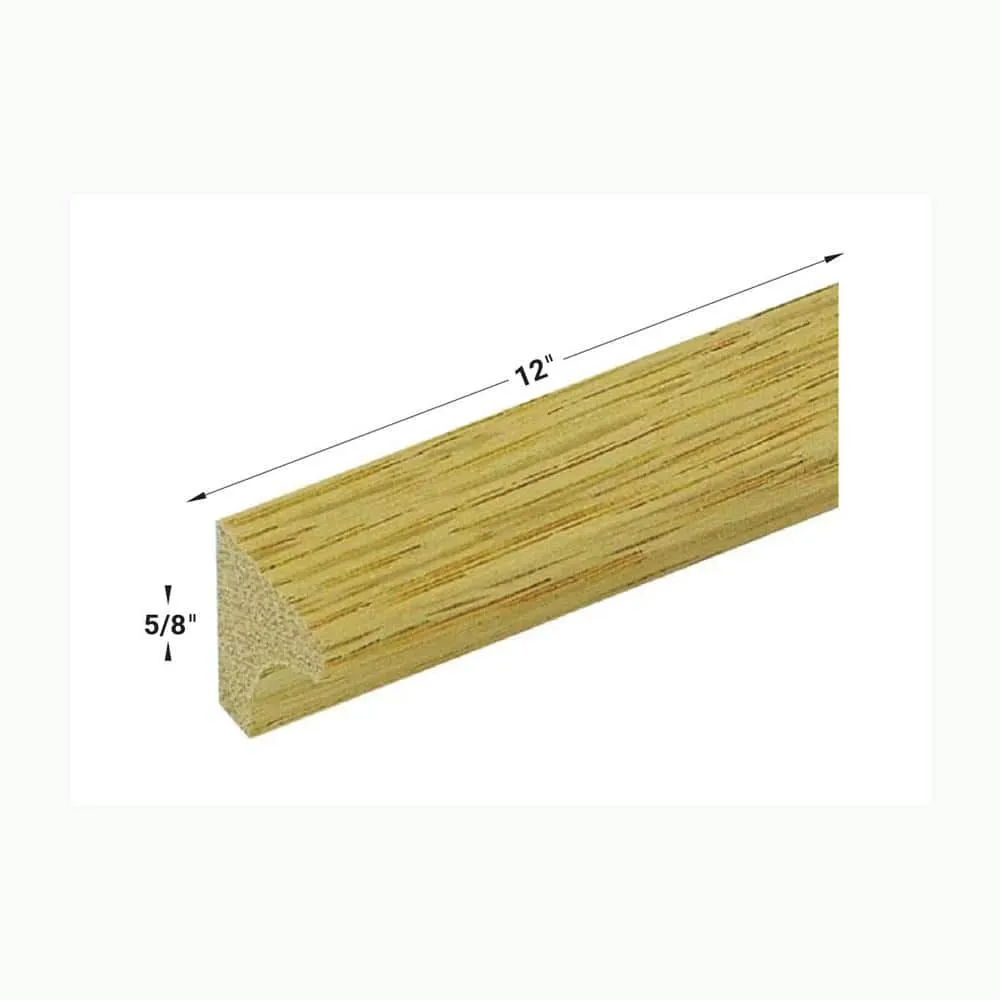 EVERMARK Stair Parts 12 in. x 5/8 in. x 3/4 in. Unfinished Red Oak Cove Moulding, photo 2 of 2