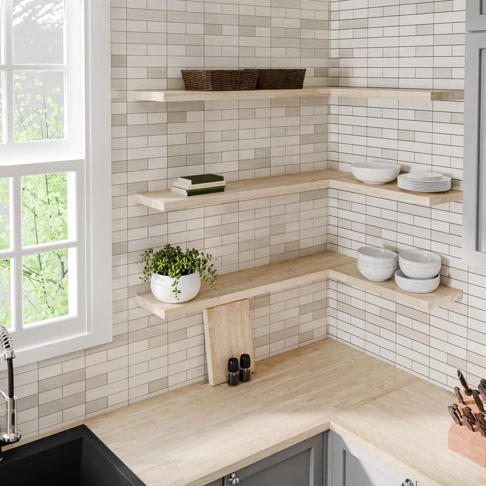 HARDWOOD REFLECTIONS 6 ft. L x 39 in. D Unfinished Hevea Solid Wood Butcher Block Island Countertop With Square Edge, photo 9 of 15