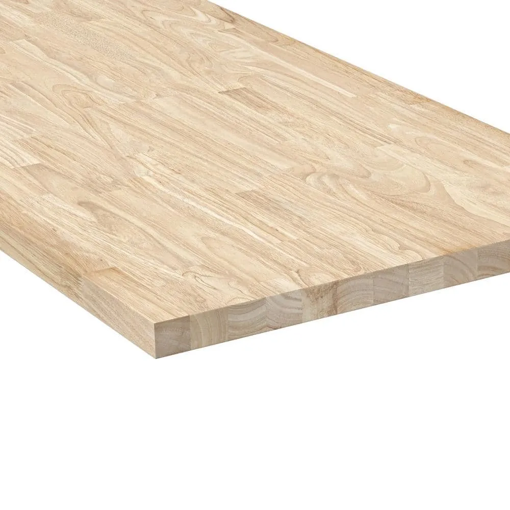 HARDWOOD REFLECTIONS 6 ft. L x 39 in. D Unfinished Hevea Solid Wood Butcher Block Island Countertop With Square Edge, photo 7 of 15