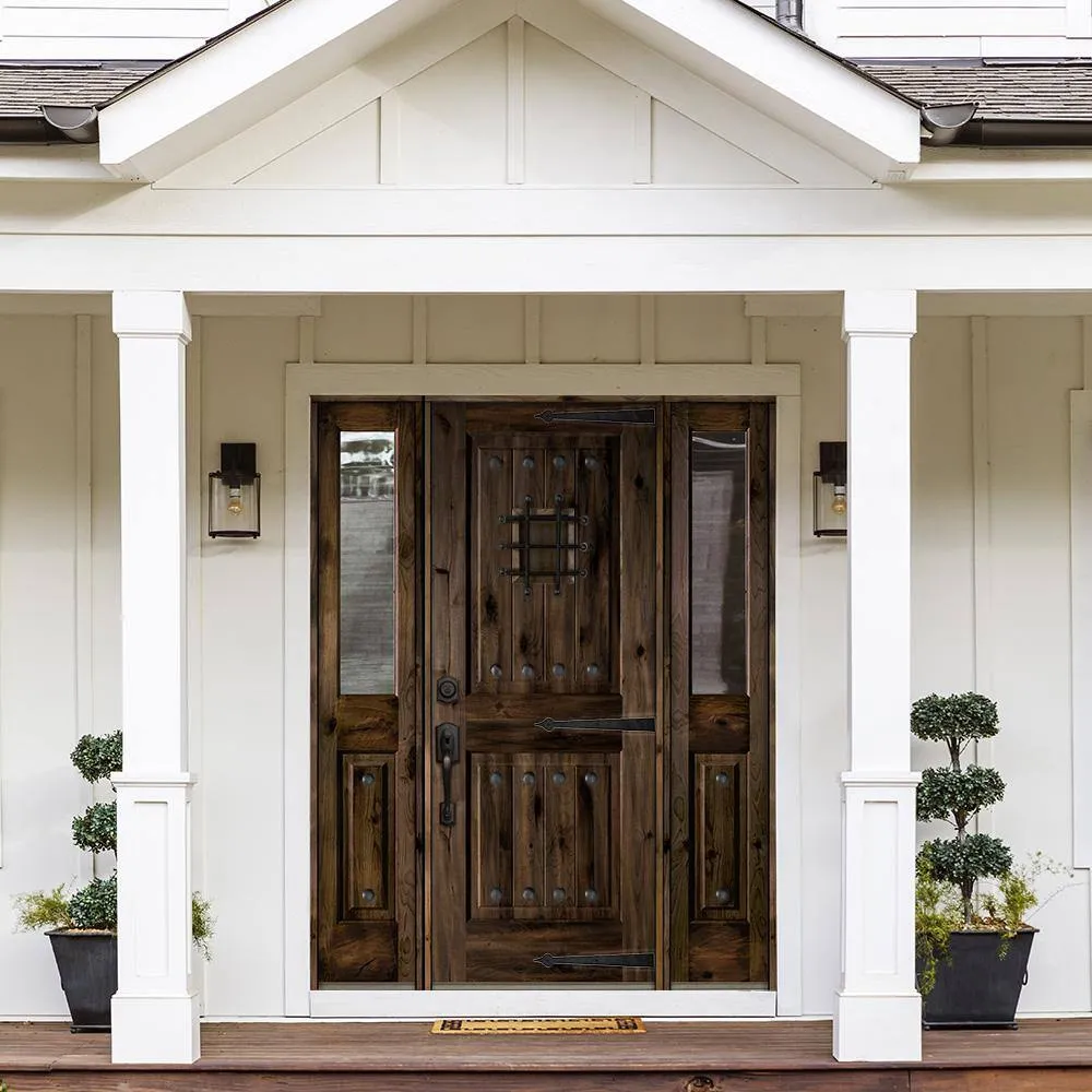 Krosswood Doors 60 in. x 80 in. Mediterranean Alder Sq-Top Clear Low-E Unfinished Wood Right-Hand Prehung Front Door with Half Sidelites by Krosswood Doors, photo 7 of 8