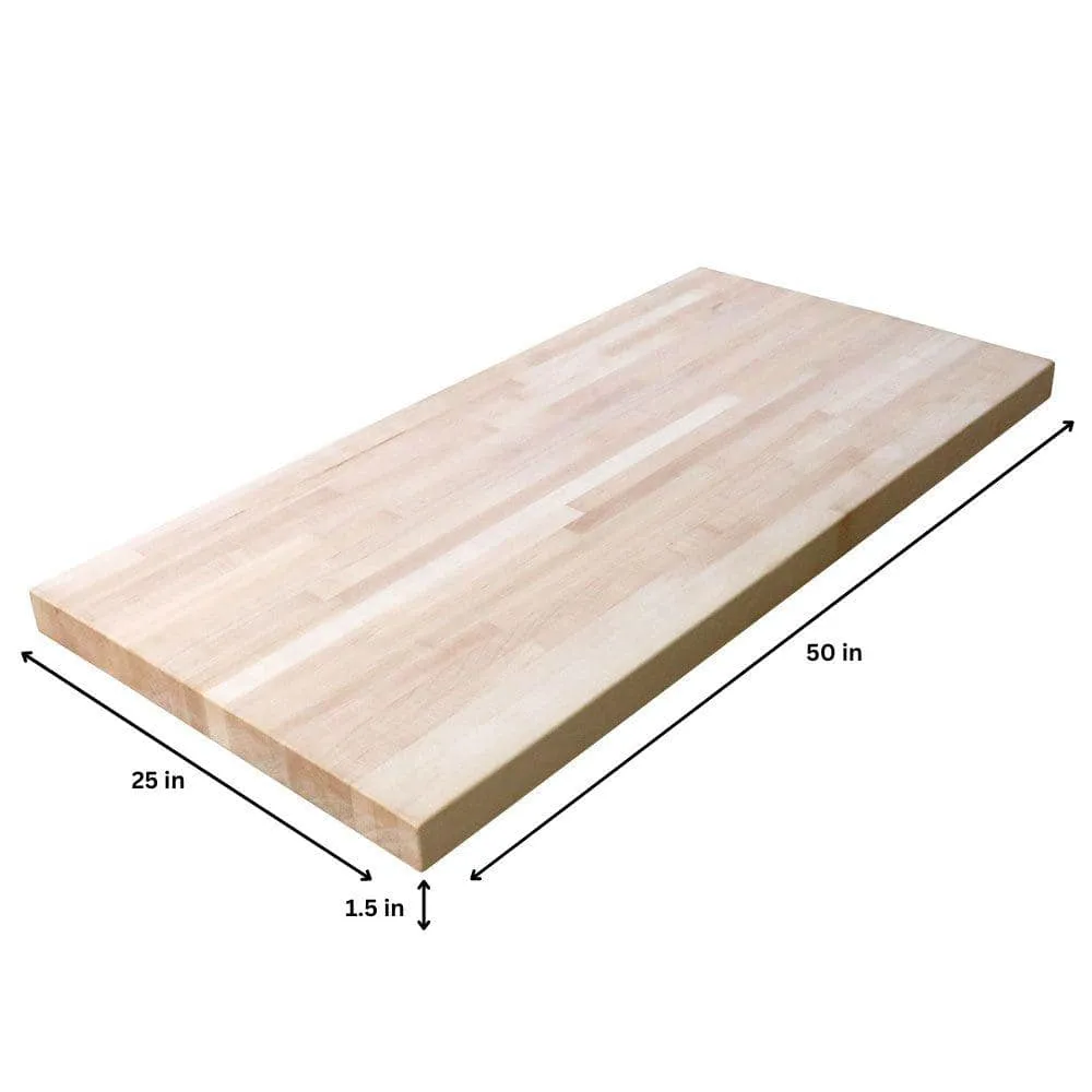 HARDWOOD REFLECTIONS 4 ft. L x 25 in. D Unfinished Maple Butcher Block Standard Countertop in With Square Edge, photo 10 of 11