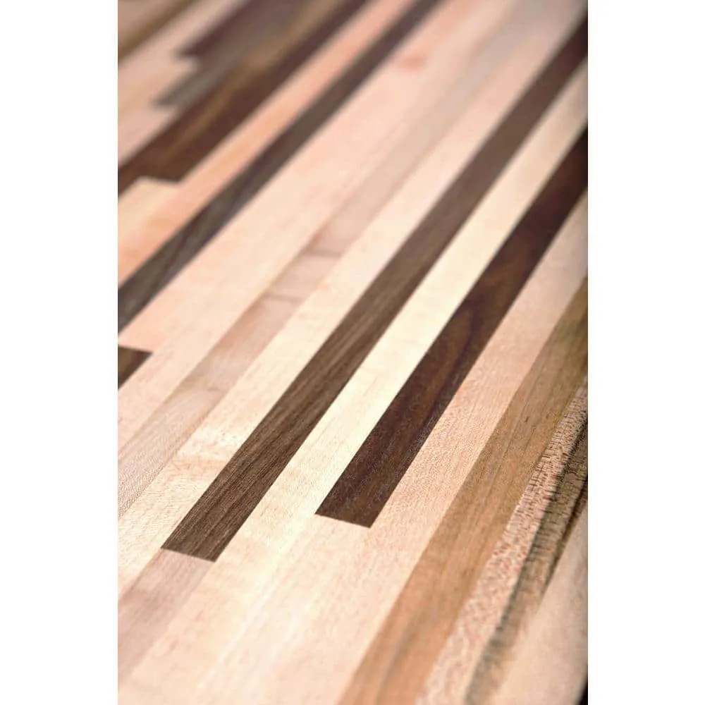 Unfinished Maple/Walnut Maple 4 ft. L x 25 in. D x 1.5 in. T Butcher Block Countertop, photo 5 of 5