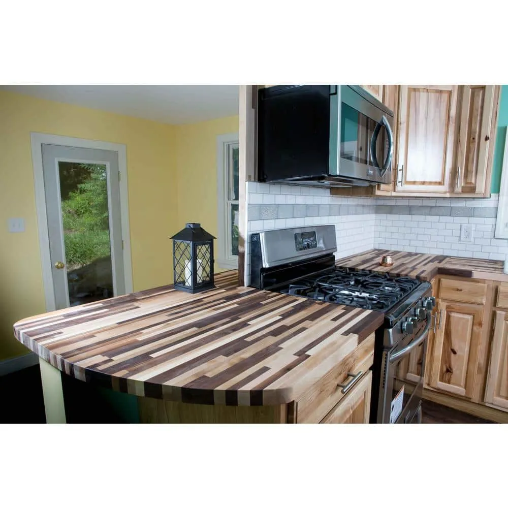 Unfinished Maple/Walnut Maple 4 ft. L x 25 in. D x 1.5 in. T Butcher Block Countertop, photo 2 of 5