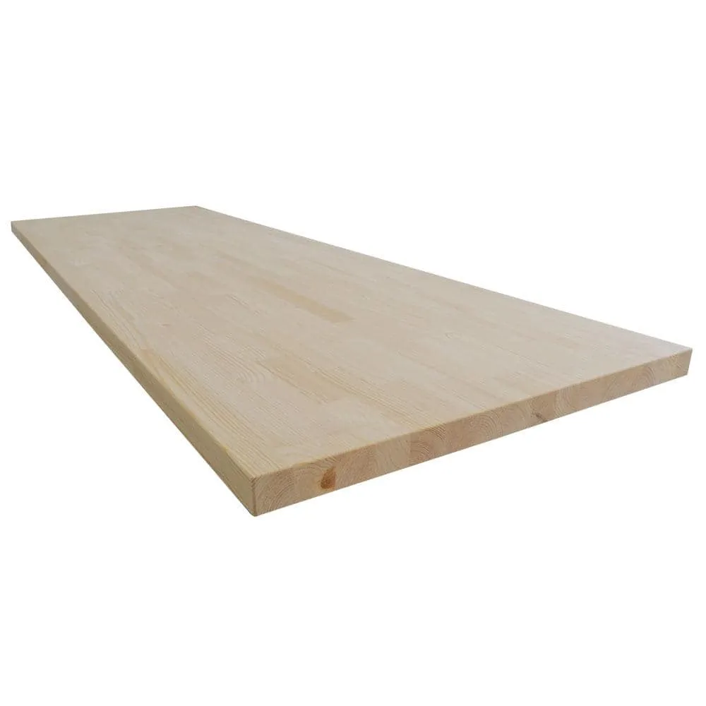HARDWOOD REFLECTIONS 4 ft. L x 30 in. D Unfinished Nordic Pine Solid Wood Butcher Block Standard Desktop Countertop With Eased Edge, photo 6 of 10