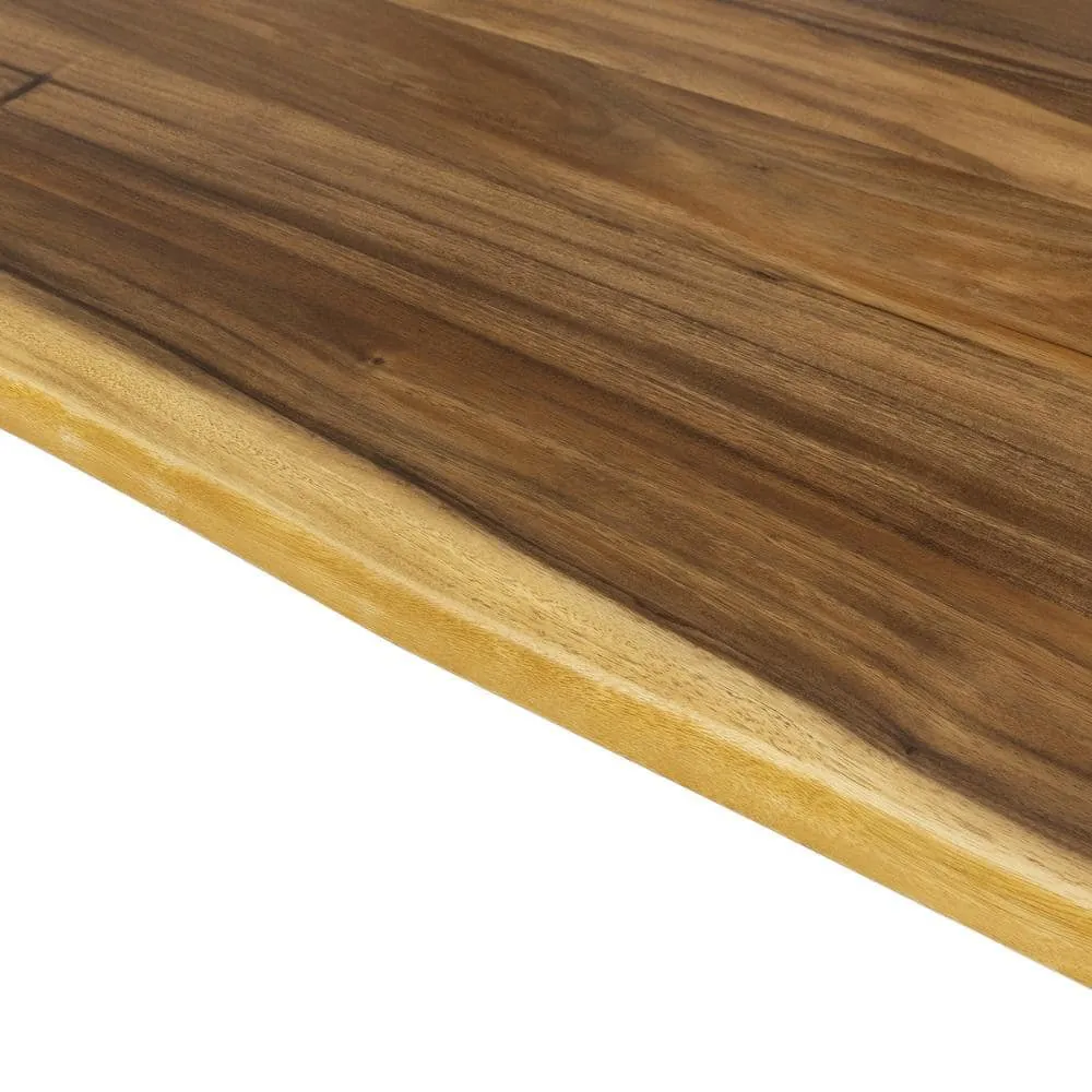 HARDWOOD REFLECTIONS 6 ft. L x 30 in. D Unfinished Saman Solid Wood Butcher Block Desktop Countertop With Live Edge, photo 7 of 10