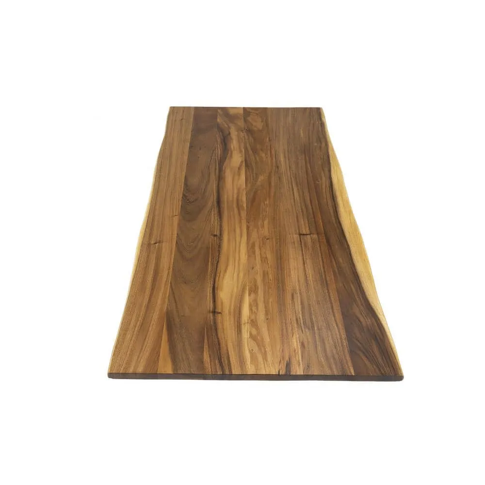 HARDWOOD REFLECTIONS 6 ft. L x 30 in. D Unfinished Saman Solid Wood Butcher Block Desktop Countertop With Live Edge, photo 8 of 10