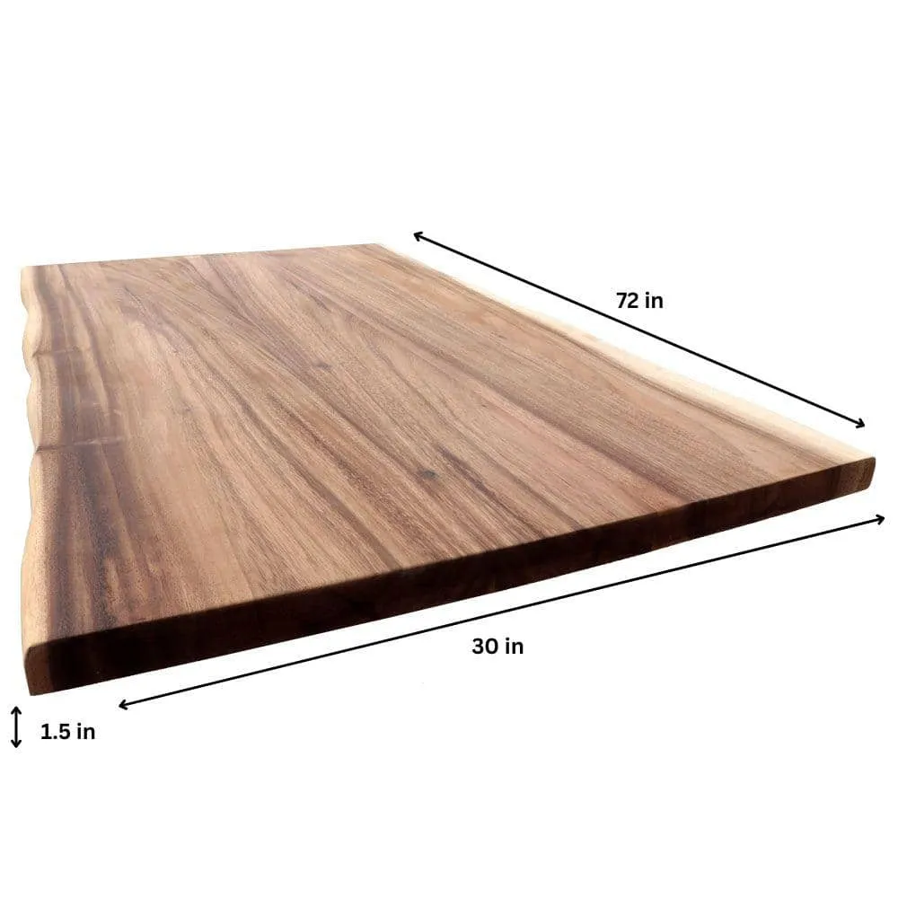 HARDWOOD REFLECTIONS 6 ft. L x 30 in. D Unfinished Saman Solid Wood Butcher Block Desktop Countertop With Live Edge, photo 9 of 10