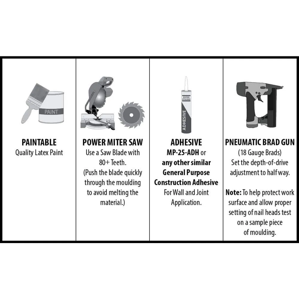 American Pro Decor RB03 1-1/8 in. x 3-5/8 in. x 96 in. Recycled Polystyrene Door and Window Casing Moulding Pro Pack 32 LF (4-Pack), photo 4 of 7