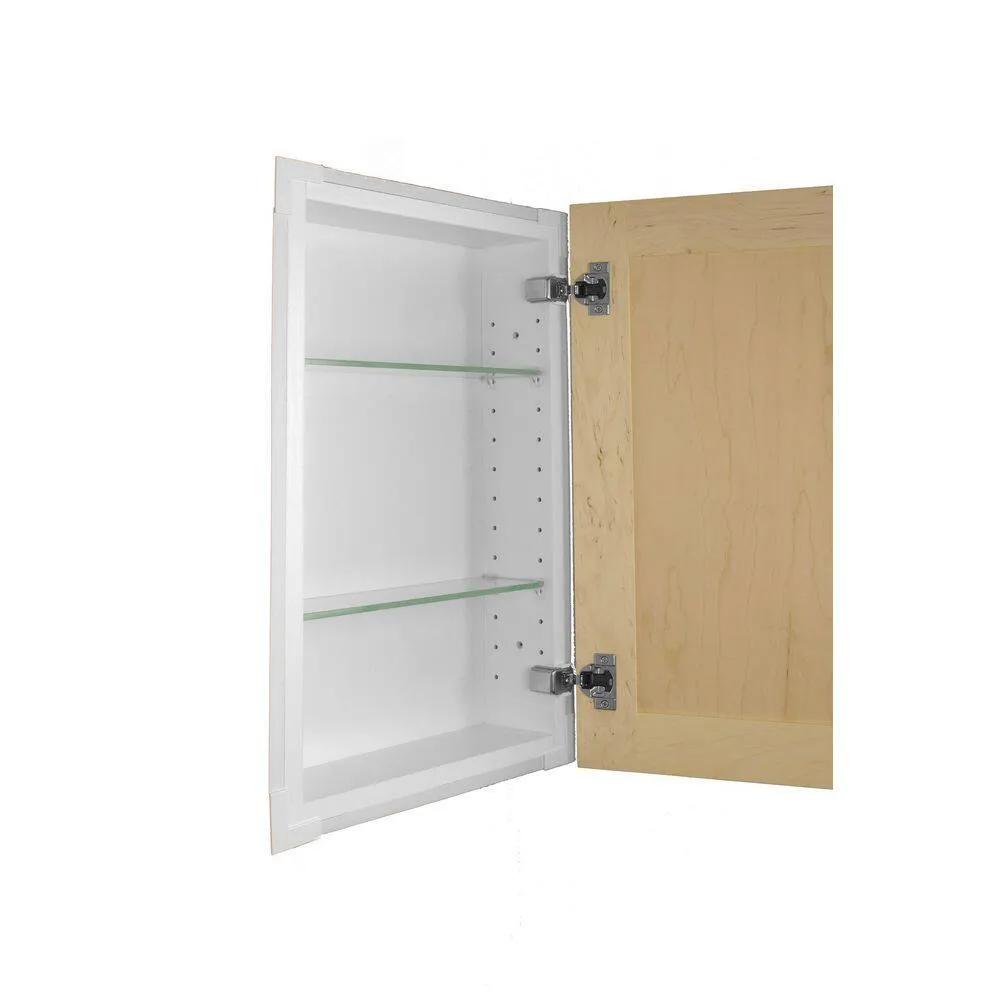 WG Wood Products Fieldstone Shaker 15.5 in. W x 25.5 in. H Beige Unfinished Wood Recessed Medicine Cabinet without Mirror Style Frameless, photo 7 of 11