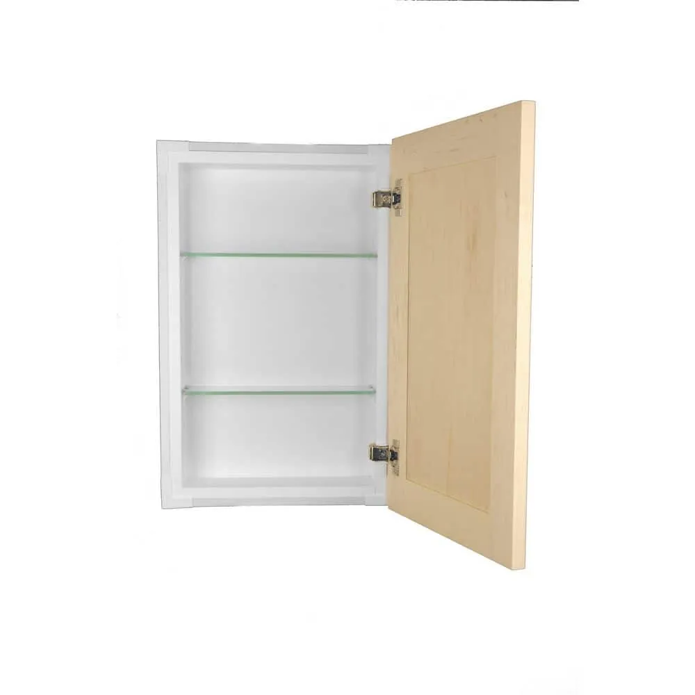 WG Wood Products Fieldstone Shaker 15.5 in. W x 25.5 in. H Beige Unfinished Wood Recessed Medicine Cabinet without Mirror Style Frameless, photo 6 of 11