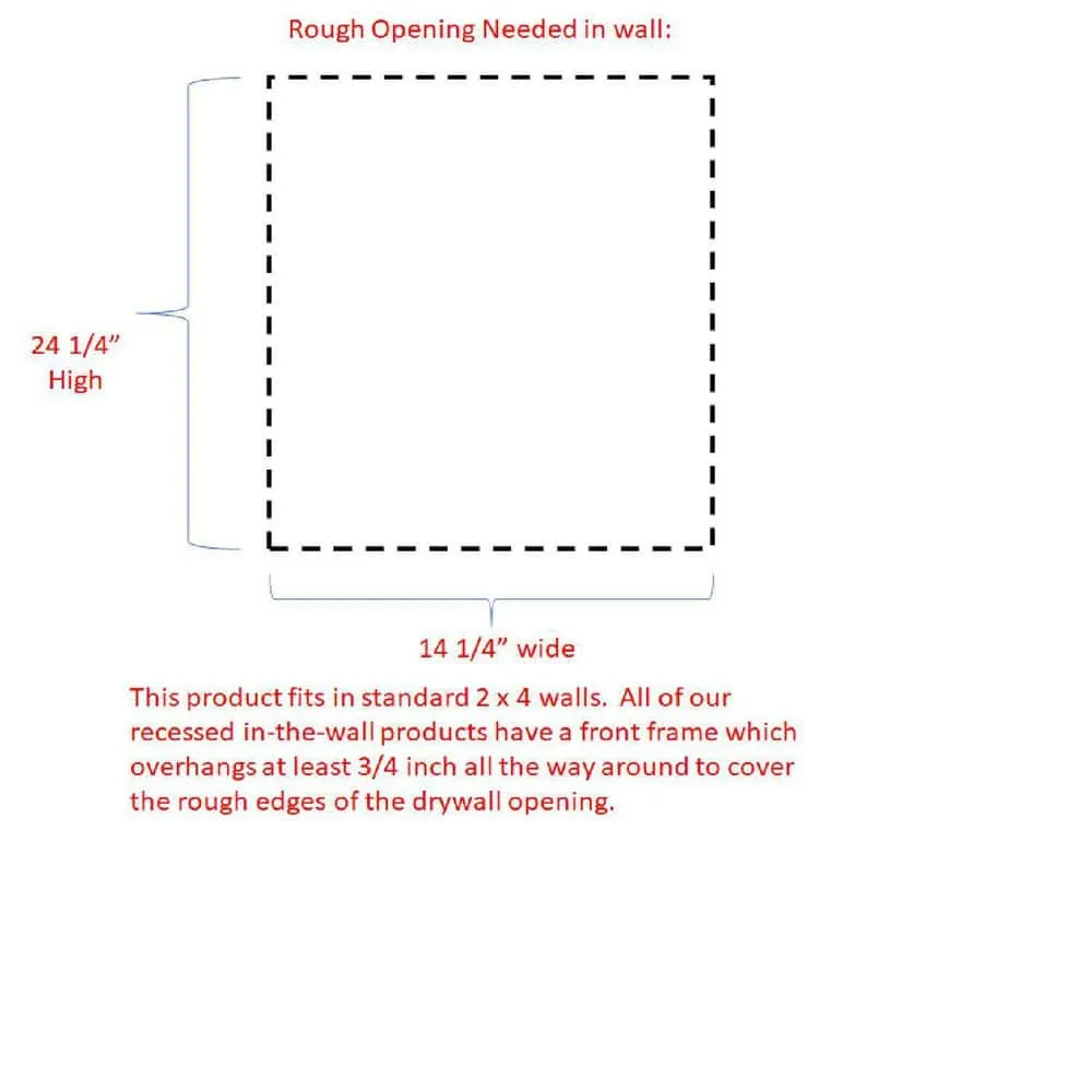 WG Wood Products Fieldstone Shaker 15.5 in. W x 25.5 in. H Beige Unfinished Wood Recessed Medicine Cabinet without Mirror Style Frameless, photo 4 of 11
