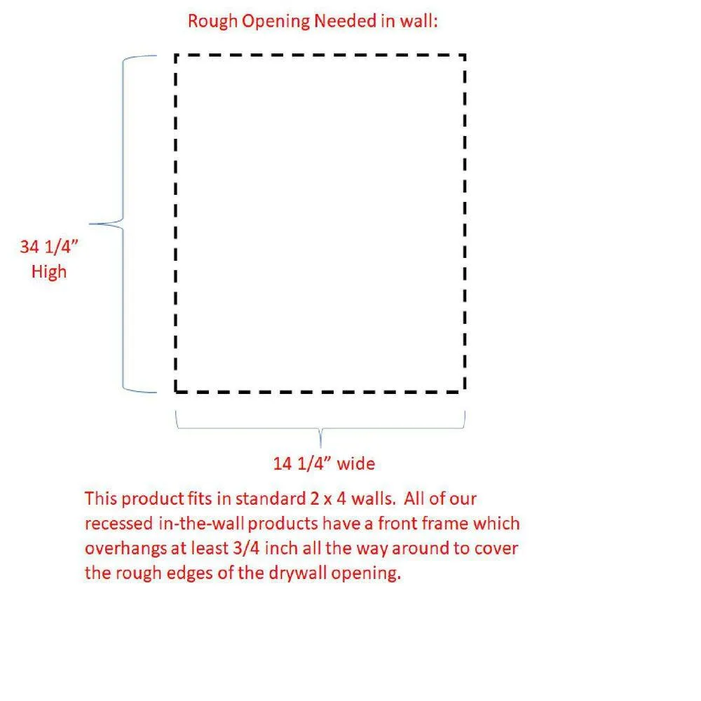 WG Wood Products 15.5 in. W x 35.5 in. H Fieldstone Shaker Style Frameless Beige Unfinished Wood Recessed Medicine Cabinet without Mirror, photo 4 of 11