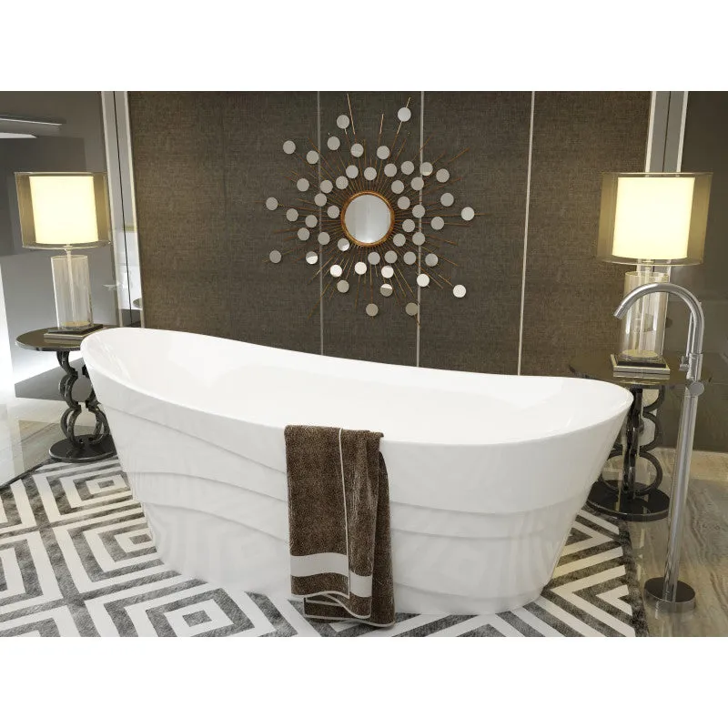 ANZZI Stratus 5.6 ft. Acrylic Freestanding Bathtub, Reversible Drain, Glossy White (67 x 29.5 x 29 in), photo 10 of 11