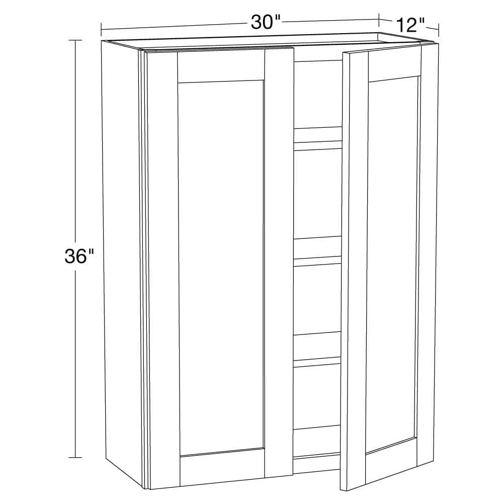 MILL'S PRIDE Richmond Valencia Blue Plywood Shaker Stock Ready to Assemble Wall Kitchen Cabinet Sft Cls 30 in W x 12 in D x 36 in H, photo 3 of 8