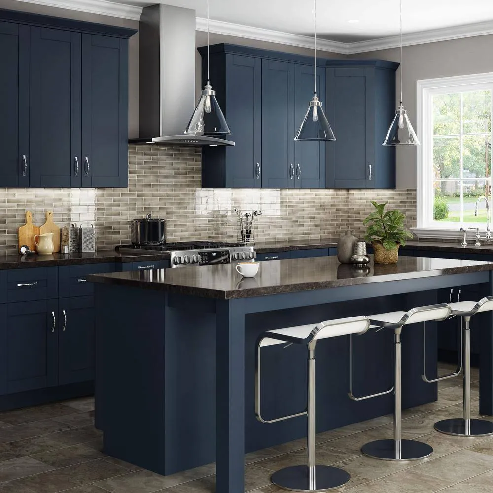 MILL'S PRIDE Richmond Valencia Blue Plywood Shaker Stock Ready to Assemble Wall Kitchen Cabinet Sft Cls 30 in W x 12 in D x 36 in H, photo 2 of 8