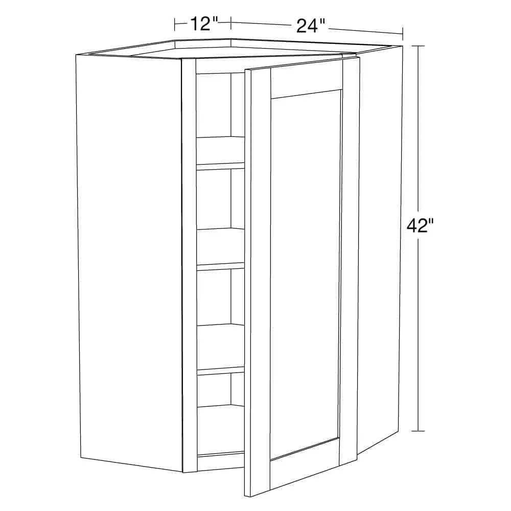 MILL'S PRIDE Richmond Valencia Blue Plywood Shaker Ready to Assemble Corner Kitchen Cabinet Soft Close 24 in W x 12 in D x 42 in H, photo 3 of 9