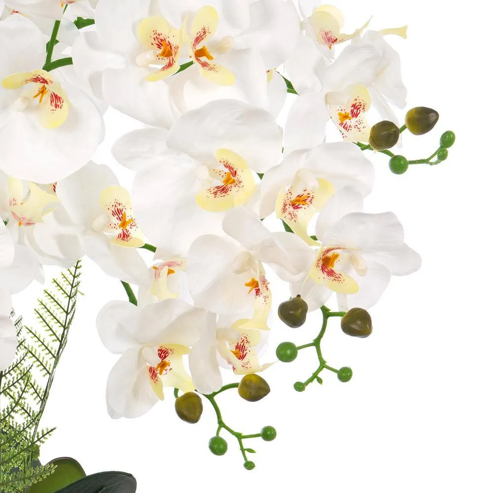 Vanity Art 26.77 in. H Artificial Orchid Floral Arrangement in Gold-plated Ceramics Vase, photo 4 of 7