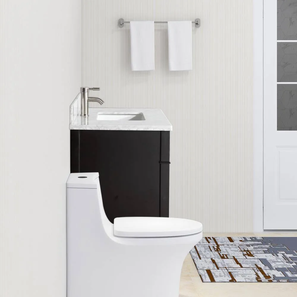Vanity Art 36 in. W x 22 in. D x 36 in. H Vanity in Espresso with Single Basin Vanity Top in White and Grey Marble and Mirror, photo 8 of 8
