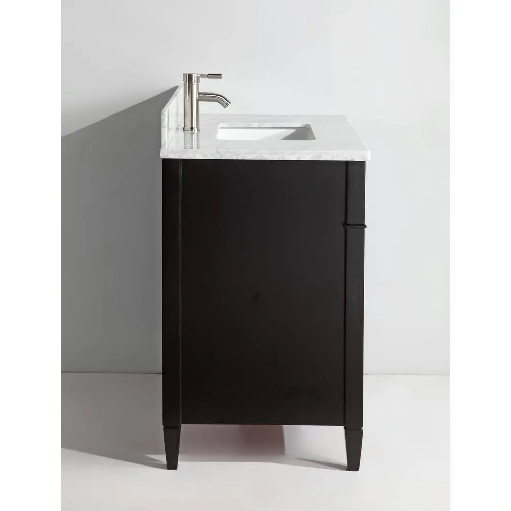 Vanity Art 36 in. W x 22 in. D x 36 in. H Vanity in Espresso with Single Basin Vanity Top in White and Grey Marble and Mirror, photo 2 of 8
