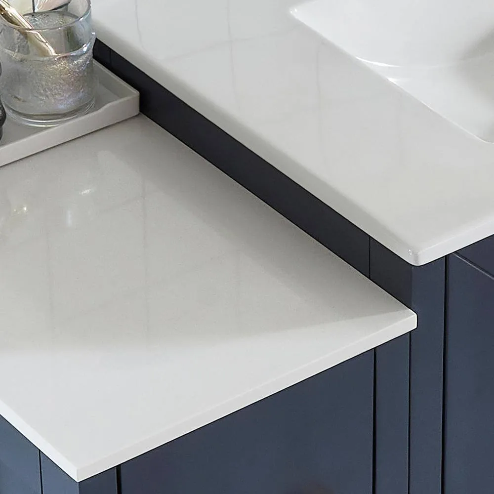Vanity Art Brescia 60 in. W x 18.1 in. D x 35.8 in. H Double Basin Bathroom Vanity in Blue with Top in White Ceramic and Mirror, photo 10 of 11