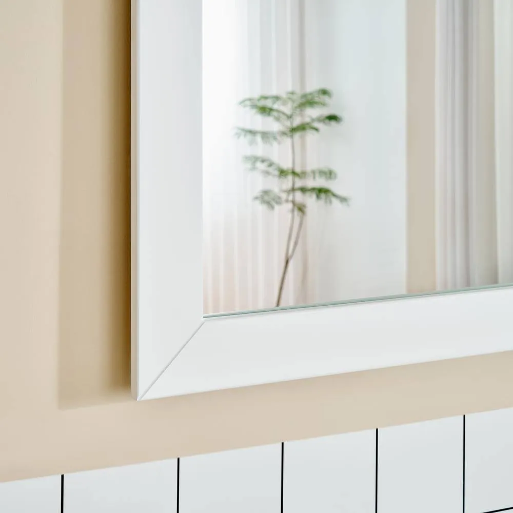 Vanity Art Brescia 60 in. W x 18.1 in. D x 35.8 in. H Double Basin Bathroom Vanity in White with Top in White Ceramic and Mirror, photo 9 of 10