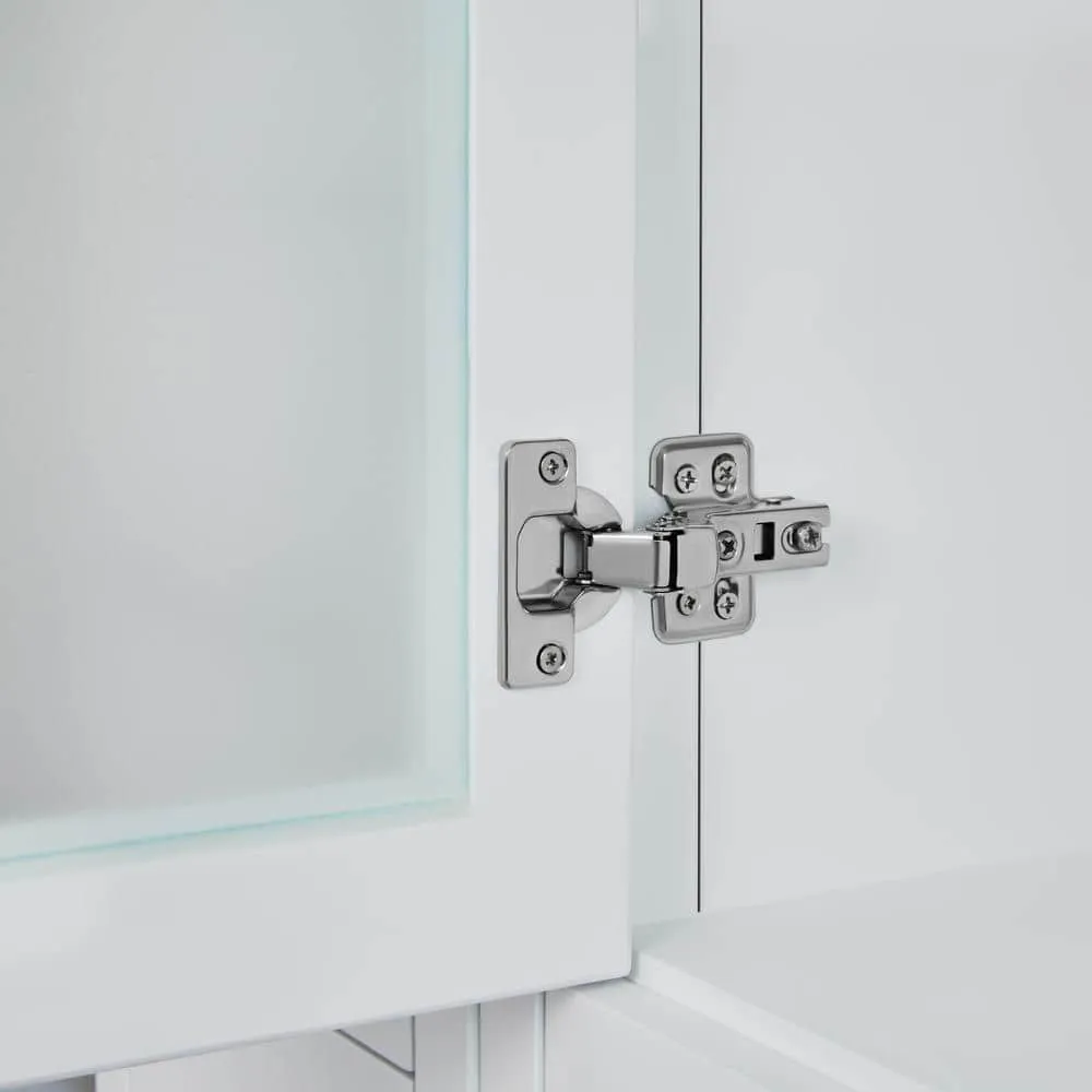 Vanity Art Brescia 54 in. W x 18 in. D x 36 in. H Bathroom Vanity in White with Vanity Top in White with White Basin and Mirror, photo 8 of 12