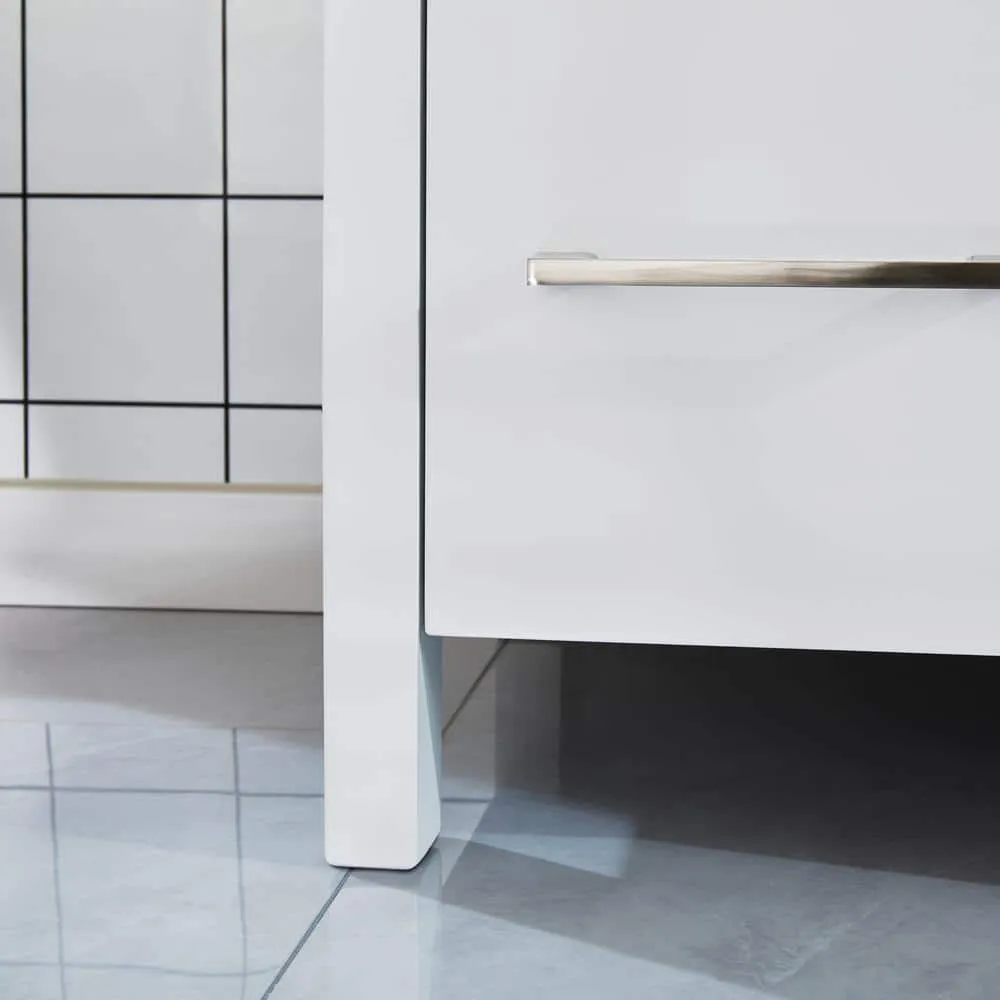 Vanity Art Brescia 72 in. W x 18 in. D x 36 in. H Bath Vanity in White with Vanity Top in White with White Basin and Mirror, photo 10 of 12
