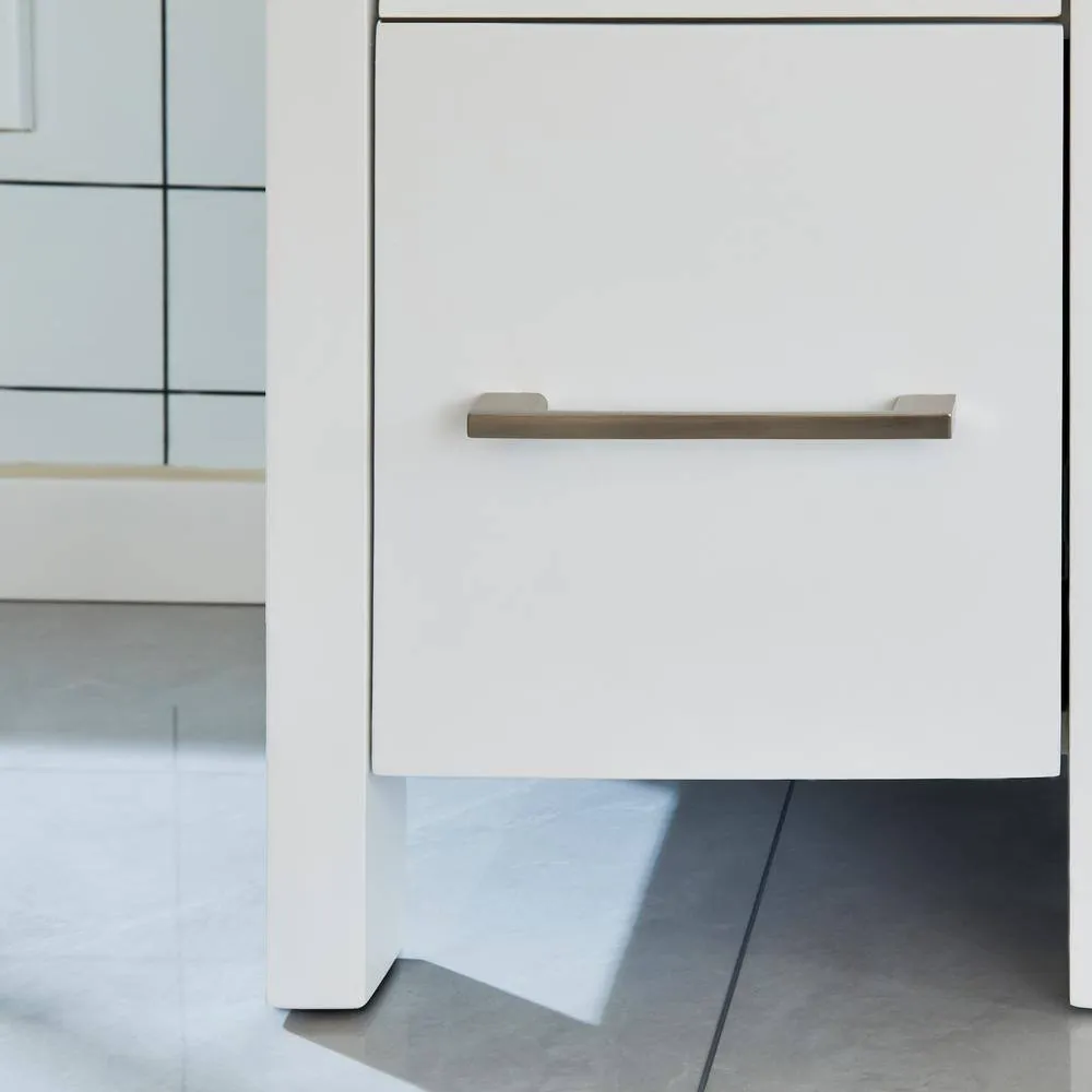 Vanity Art Brescia 96 in. W x 18 in. D x 36 in. H Bathroom Vanity in White with Double Basin Top in White Ceramic and Mirrors, photo 8 of 11