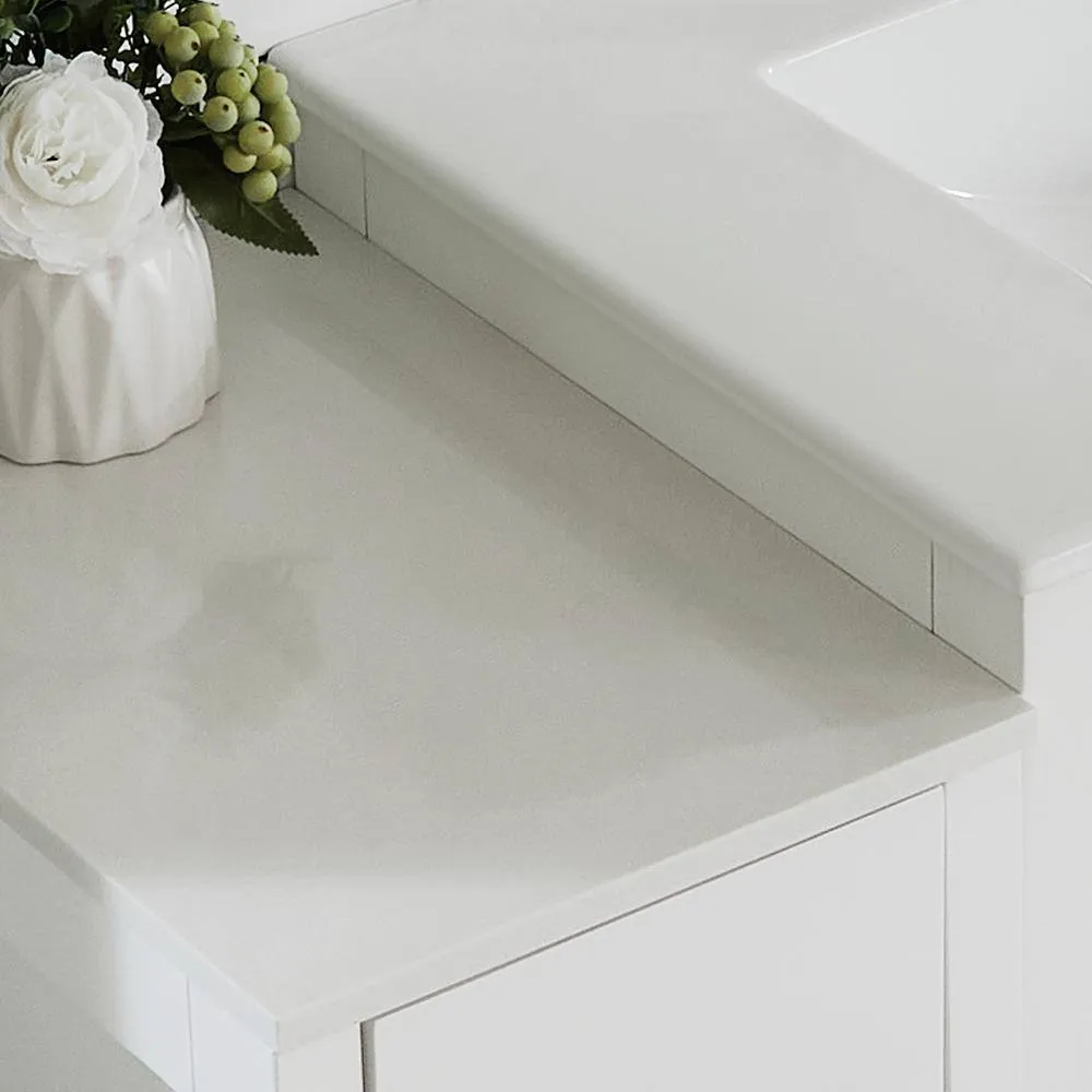 Vanity Art Brescia 96 in. W x 18 in. D x 36 in. H Bathroom Vanity in White with Double Basin Top in White Ceramic and Mirrors, photo 11 of 11